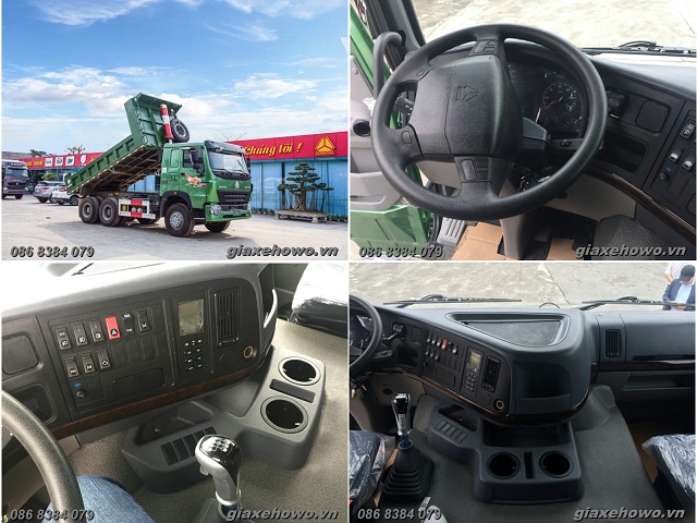 Nội thất xe ben hổ vồ 3 chân 380hp
